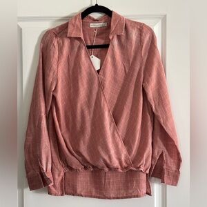 Paper Crane Surplice Wrap Blouse Dusty Pink